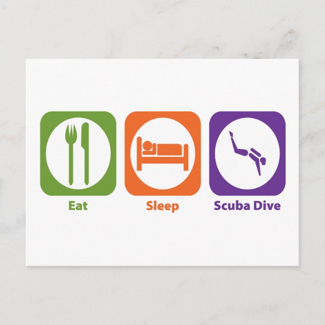 Eat Sleep Scuba Dive Postcard (Front)