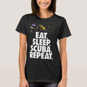 Eat Sleep Scuba Repeat Tee Shirt Funny Scuba Diver