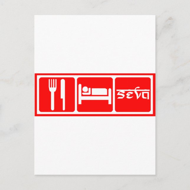 Eat,Sleep,Seva Postcard (Front)