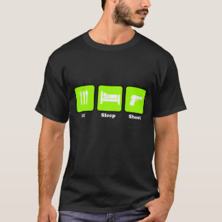 Eat, Sleep , Shoot (Lime) T-Shirt