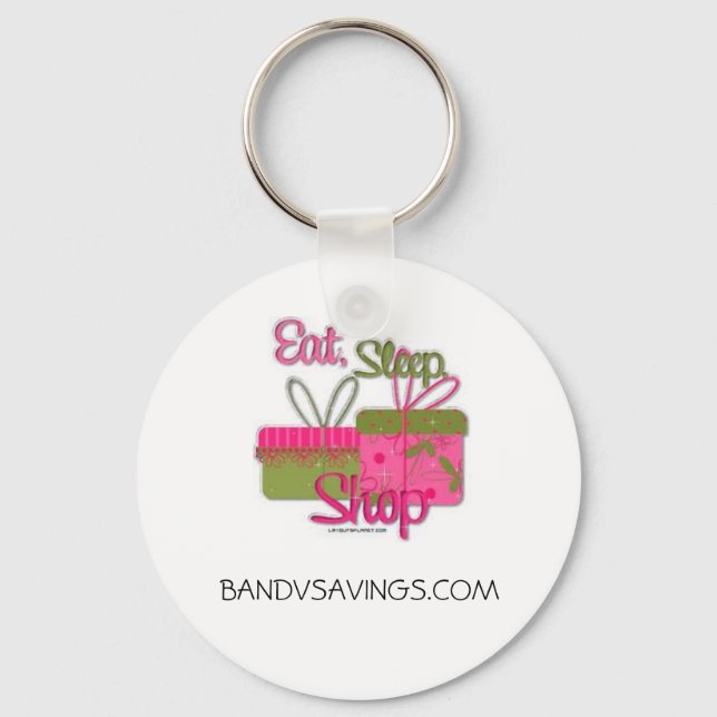 Eat Sleep Shop Keychain (Front)