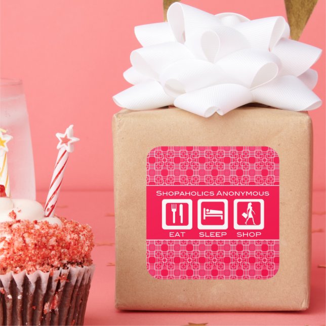 Eat Sleep Shop Square Sticker (Party)