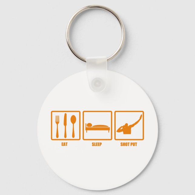 Eat Sleep Shot Put Keychain (Front)