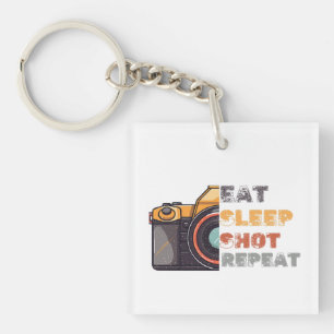 Eat sleep shot repeat vintage  keychain