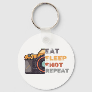 Eat sleep shot repeat vintage  keychain