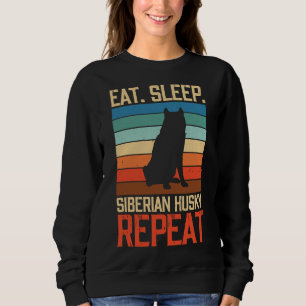 Eat Sleep Siberian Husky Repeat Vintage Sweatshirt