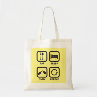 Eat. Sleep. Sign. Repeat. ASL tote bag
