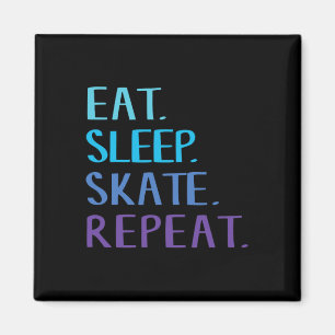 Eat Sleep Skate Repeat - Ice Or Roller Skating Tee Magnet