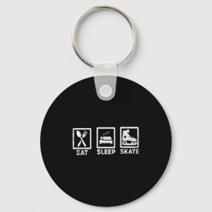 Eat Sleep Skate Repeat Ice Skating Life Minimal St Keychain
