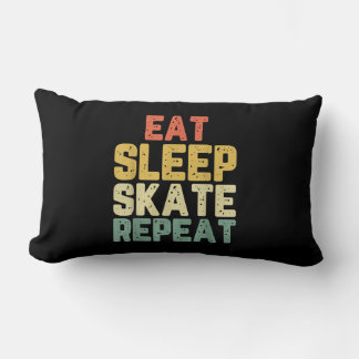 eat sleep skate repeat skating skater funny gift lumbar pillow