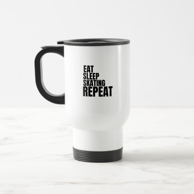 eat sleep skating repeat travel mug (Left)