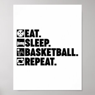 Eat Sleep Sketll Repeat Men Women Sketll Player Co Poster