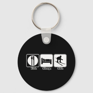 eat sleep ski keychain