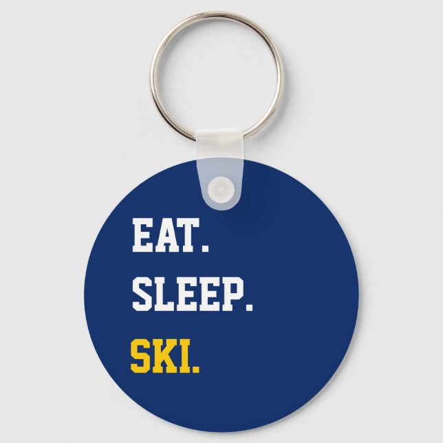 Eat Sleep Ski Keychain (Front)