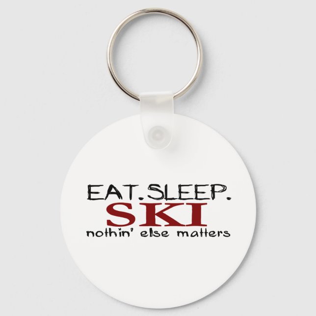 Eat Sleep Ski Keychain (Front)