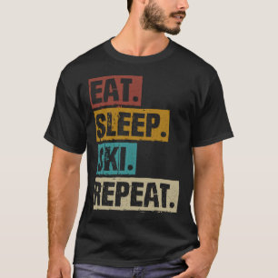 Eat Sleep Ski Repeat Retro Vintage Skiing skier T-Shirt