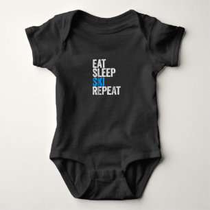 Eat Sleep Ski Repeat Skiing Gift Baby Bodysuit