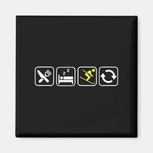 Eat Sleep Ski Repeat _ Skiing Lovers _ Skiers _ Wi Magnet