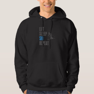 Eat Sleep Ski Repeat Skiing Skier Mountain Winter Hoodie