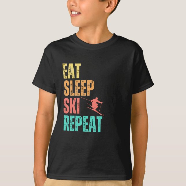 Eat Sleep Ski Repeat T-Shirt (Front)