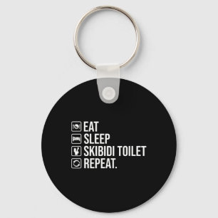 Eat Sleep Skibidi Toilet Repeat Funny Skibidi Toil Keychain