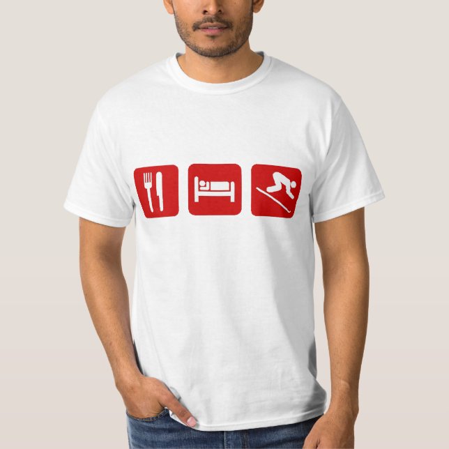 Eat, Sleep Skiing T-Shirt (Front)
