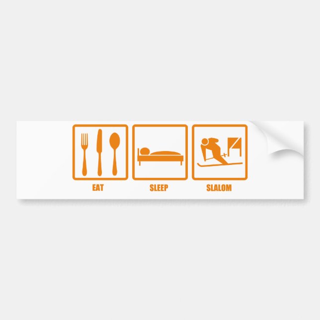 Eat Sleep Slalom Bumper Sticker (Front)