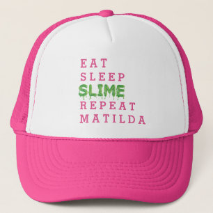 Eat, sleep, slime, repeat gooey trucker hat