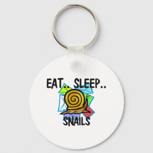 Eat Sleep SNAILS Keychain