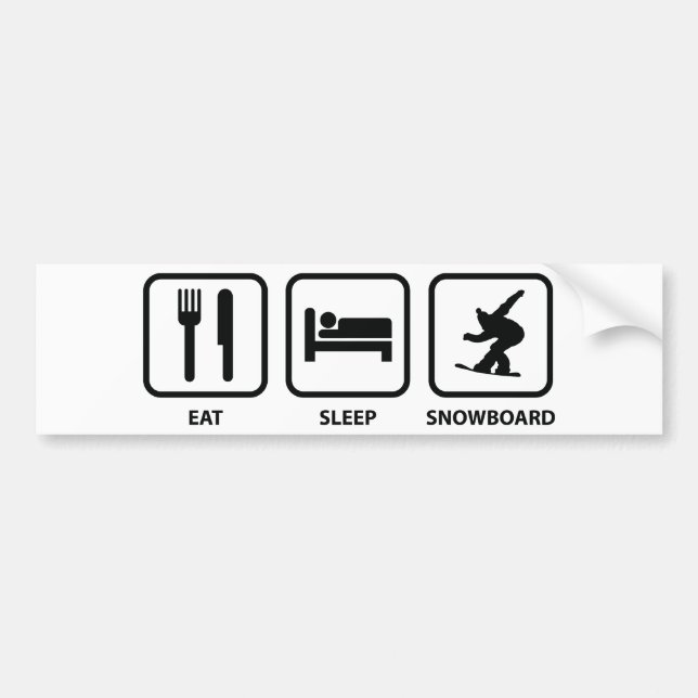 Eat Sleep Snowboard Bumper Sticker (Front)