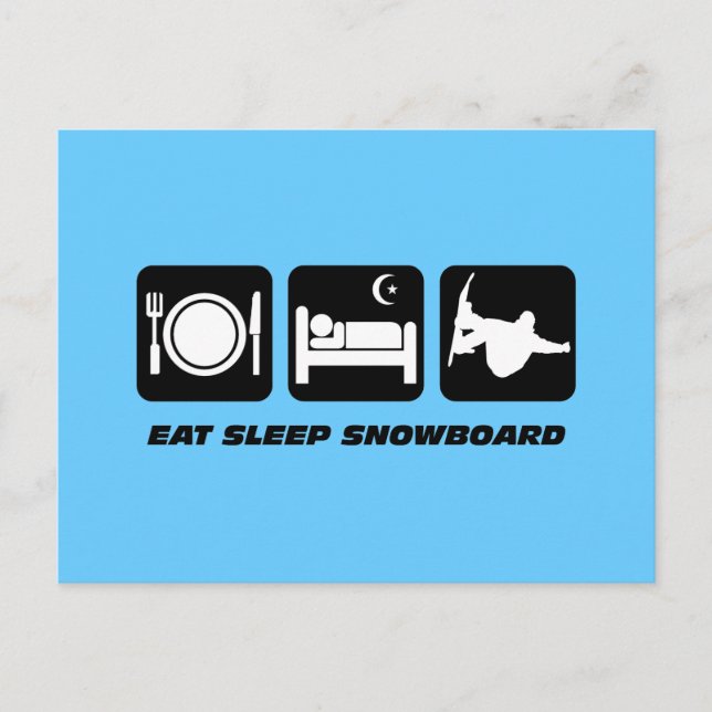 eat sleep snowboard postcard (Front)