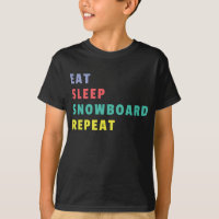 Eat Sleep Snowboard Repeat Colourful Kids