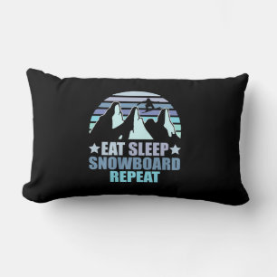Eat Sleep Snowboard Repeat Lumbar Pillow
