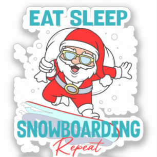 Eat Sleep Snowboarding Repeat Christmas Party Cool