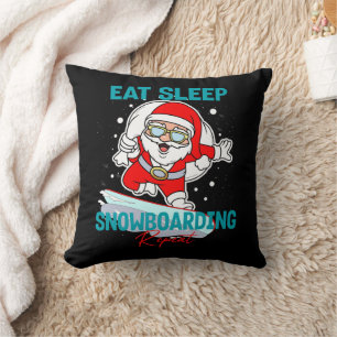 Eat Sleep Snowboarding Repeat Christmas Party Cool Throw Pillow