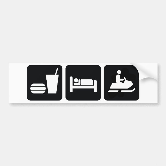 Eat Sleep Snowmobile Bumper Sticker (Front)