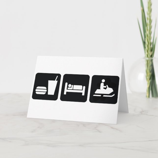 Eat Sleep Snowmobile Card (Front)