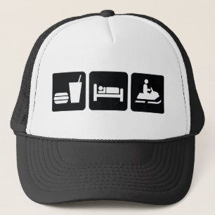 Eat Sleep Snowmobile Trucker Hat