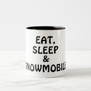 Eat, Sleep, Snowmobile Two-Tone Coffee Mug