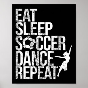 Eat Sleep Soccer Gymnastics Repeat Sport Player Gy Poster