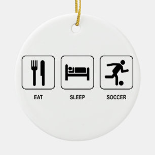 Eat Sleep Soccer Ornament