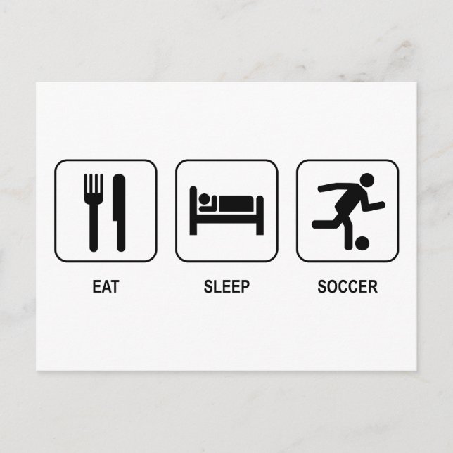 Eat Sleep Soccer Postcard (Front)