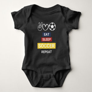 Eat, Sleep, Soccer, Repeat Baby Bodysuit
