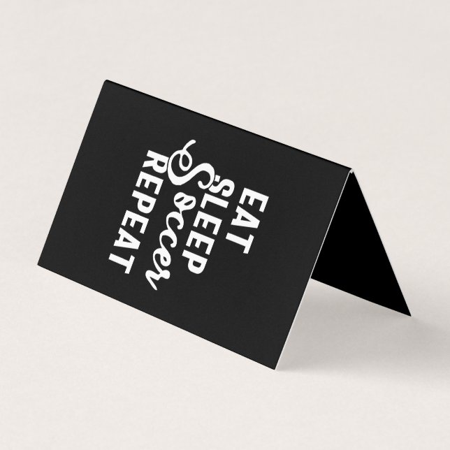 eat sleep soccer repeat business card (Front)