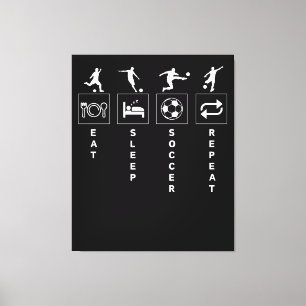 Eat Sleep Soccer Repeat Canvas Print