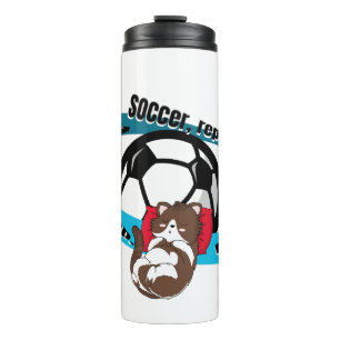 Eat, sleep, soccer, repeat. cartoon soccer thermal tumbler