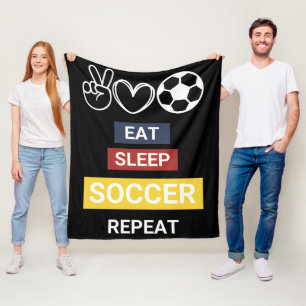 Eat, Sleep, Soccer, Repeat Fleece Blanket