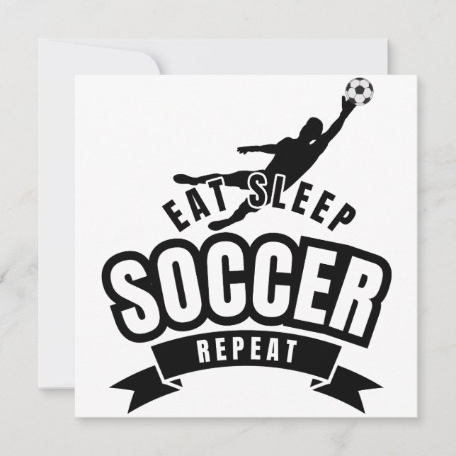 eat sleep soccer repeat  invitation (Front)