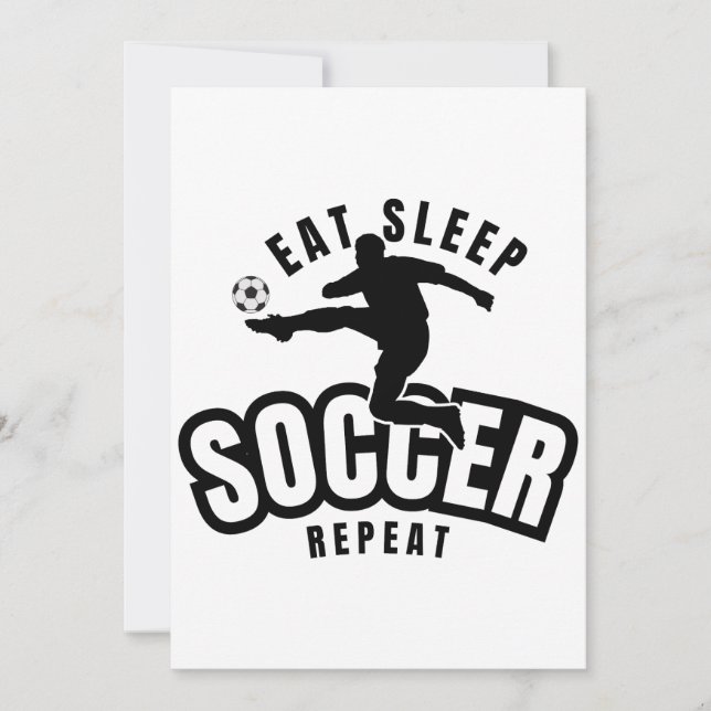eat sleep soccer repeat  invitation (Front)