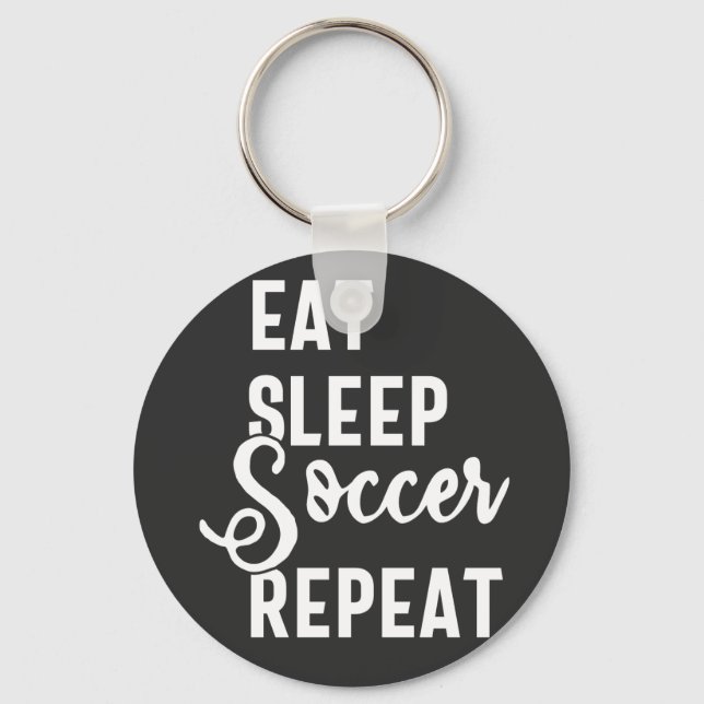eat sleep soccer repeat keychain (Front)